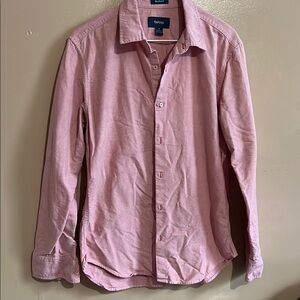Pink Casual Button Down Shirt with Classic Collar
